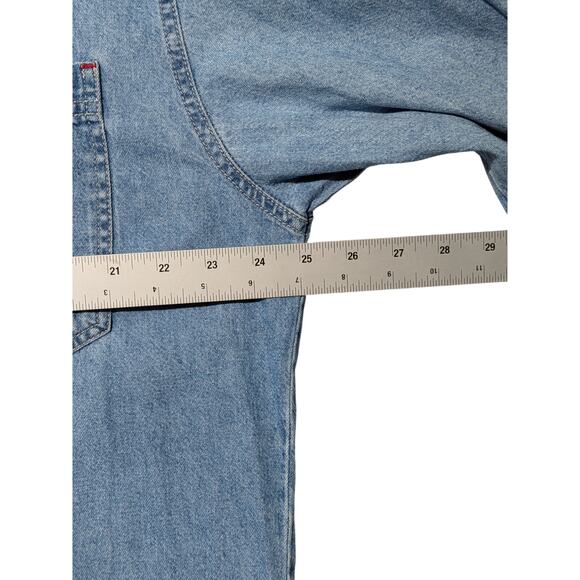 Vintage Levi’s Denim Shirt Mens L Brazil Made Western Workwear Two-Pocket Blue - Picture 11 of 14